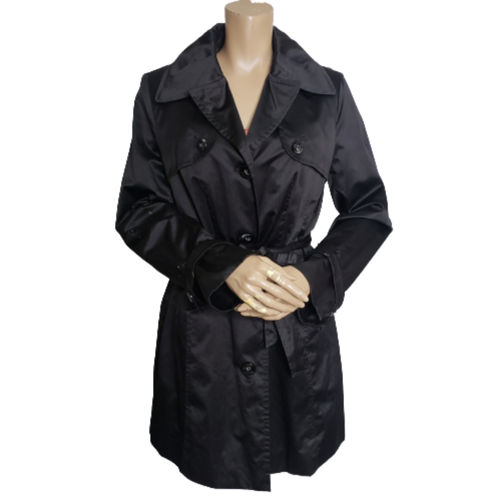 Apt. 9 Black Trench Coat size M